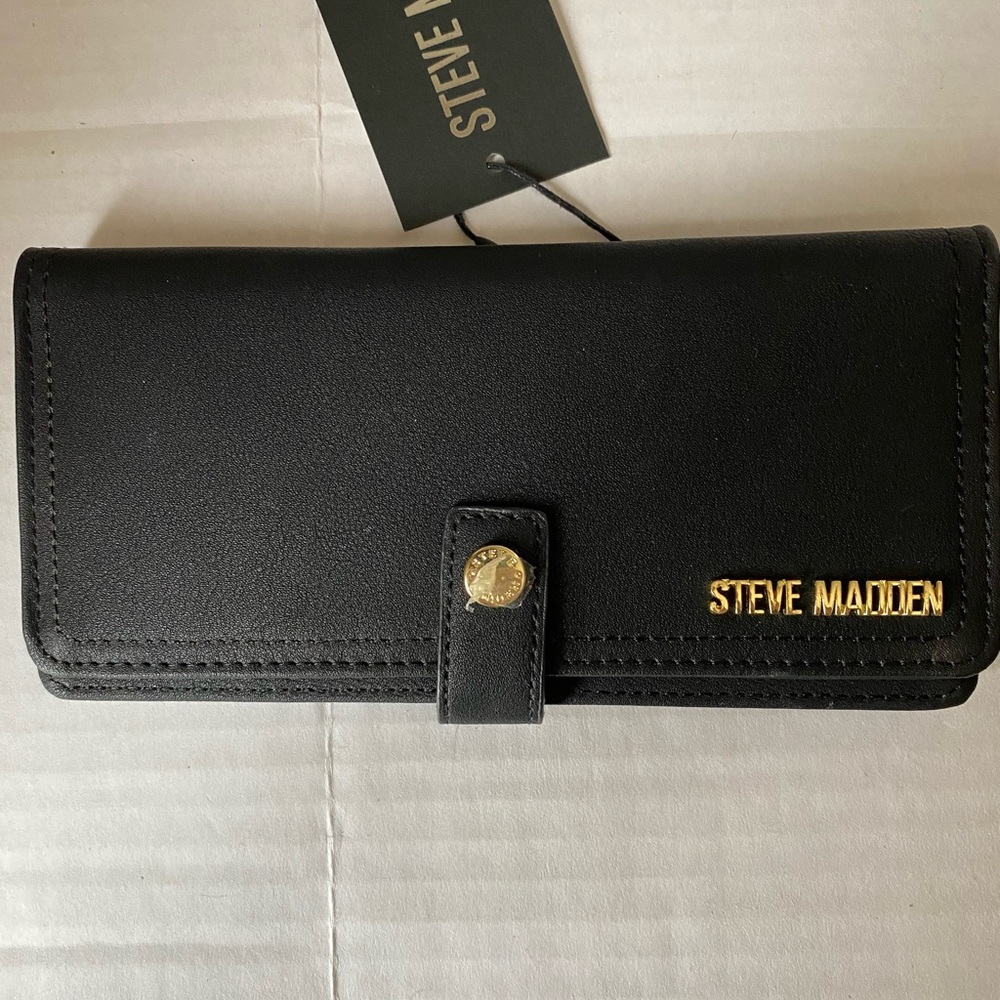 Steve Madden Wallet And Card Case Black New